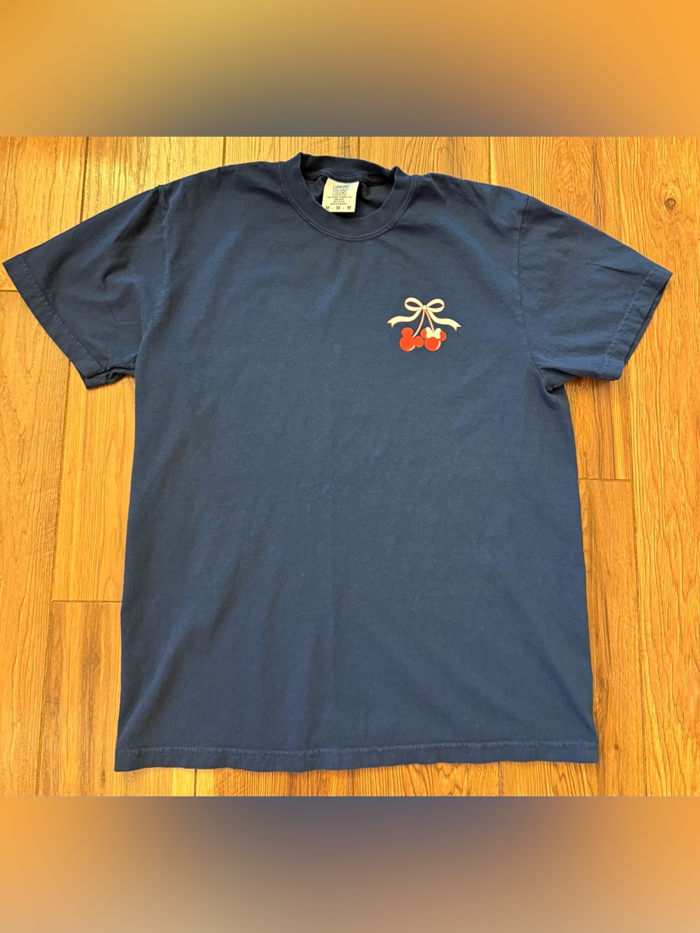 Comfort Colors Navy T-Shirt with Red Cherry Graphic